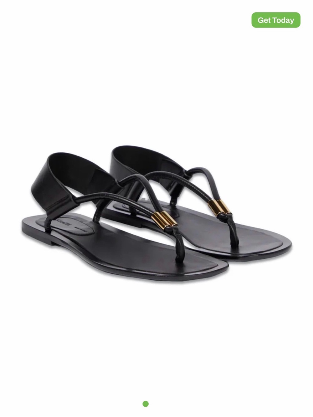 KHAITE Devoe Strappy Flat Sandals with Gold Accent